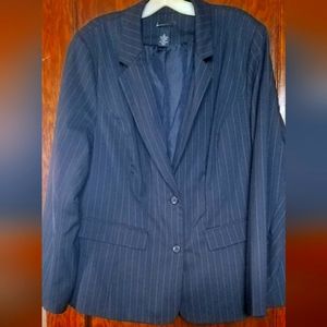 Lane Bryant navy pinstripe suit jacket